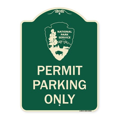 Signmission National Park Service Permit Parking Heavy-Gauge Aluminum Sign, 24" x 18", G-1824-23863 A-DES-G-1824-23863